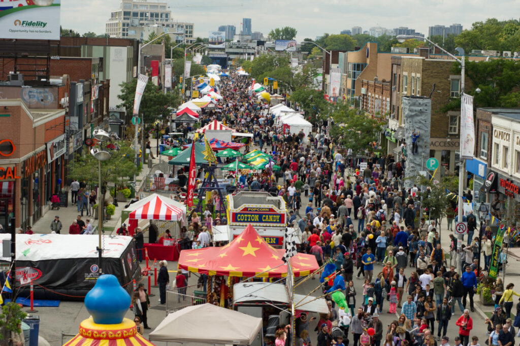 Families and friends enjoying the Bloor West Villate Toronto Ukrainian Festival
